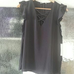 crescent & Willough Tops - Gray blouse crescent & Willough Tops - Gray blouse